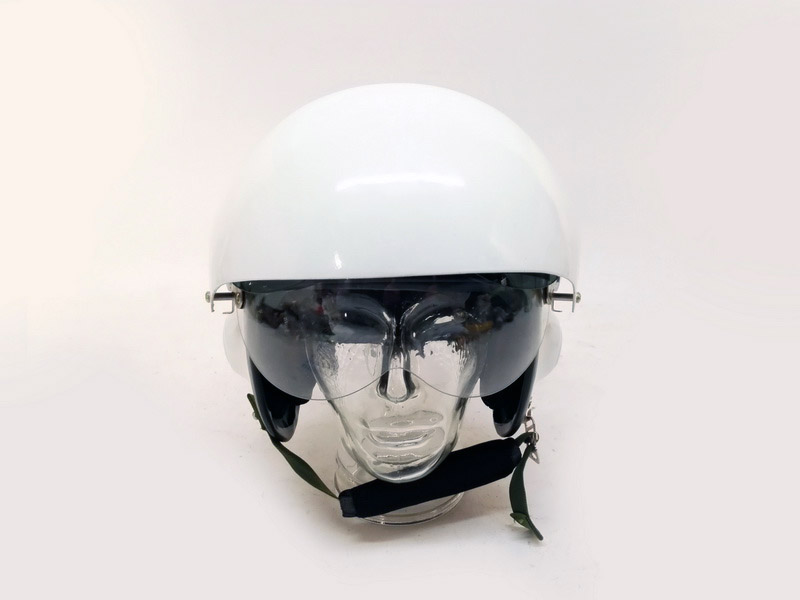 casco aviador militar blanco.2viseras.fibra (18eu.) 1u